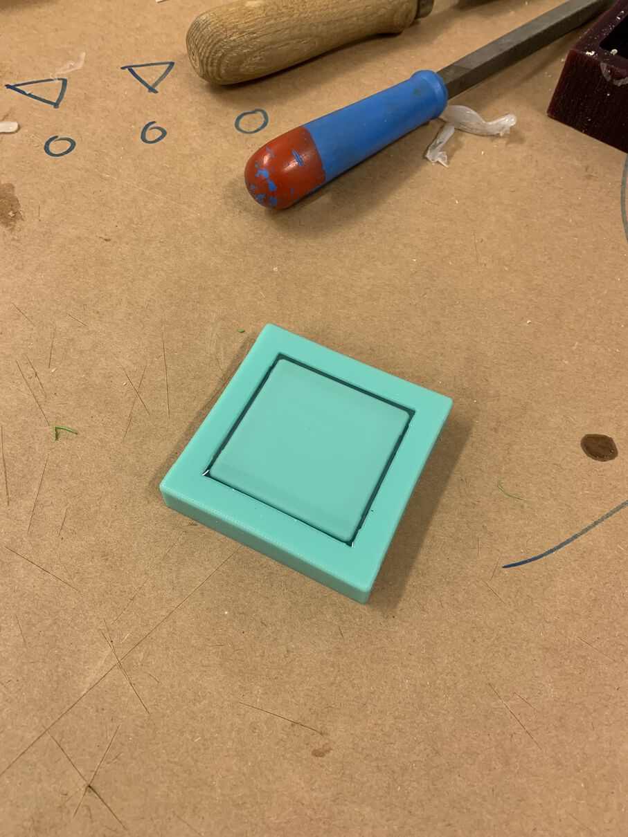 Silicone mold filled with resin