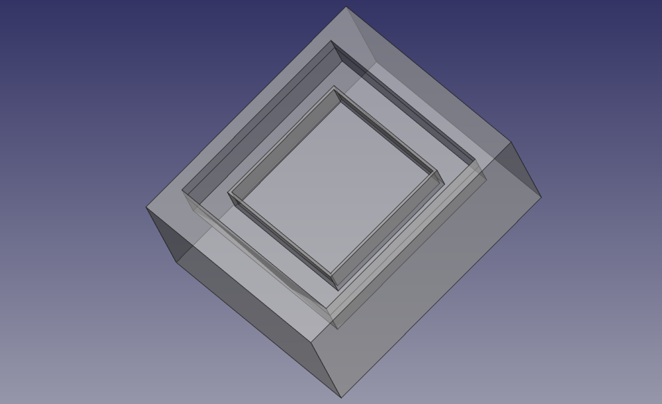 The final mold design in FreeCAD