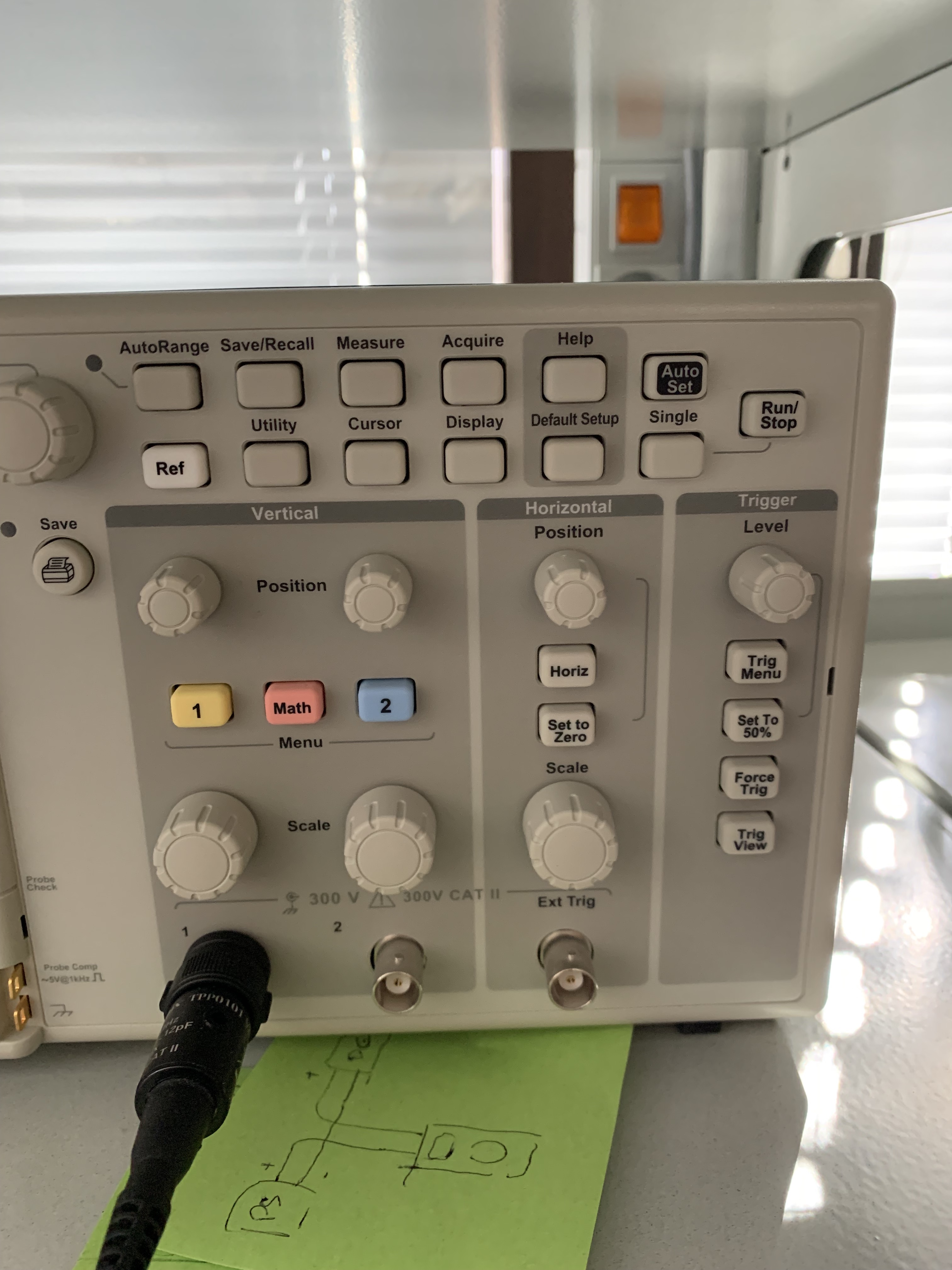 Oscilloscope front panel